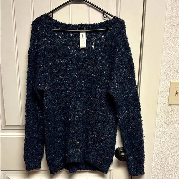 I Jeans by Buffalo LS marled, open weave sweater.  Size L. GUC-VGUC - Picture 1 of 3